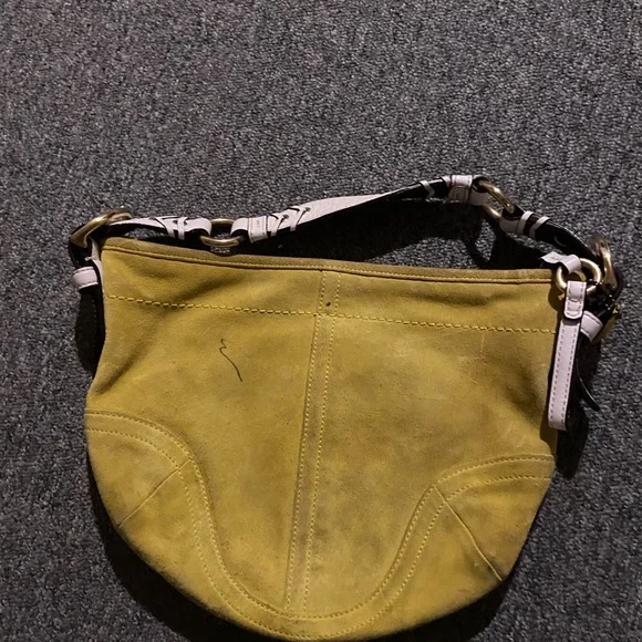 バッグ Rera Vintage Coach Suede Hobo Bag Yellow バッグ Rera Vintage Coach Suede Hobo Bag Yellow Vintage